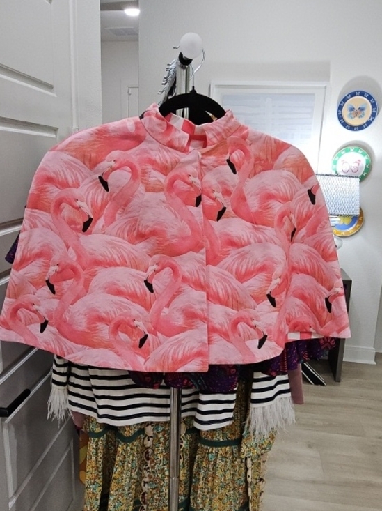 Buru Jackets & Blazers - Buru Pink Reversible Gingham Cape